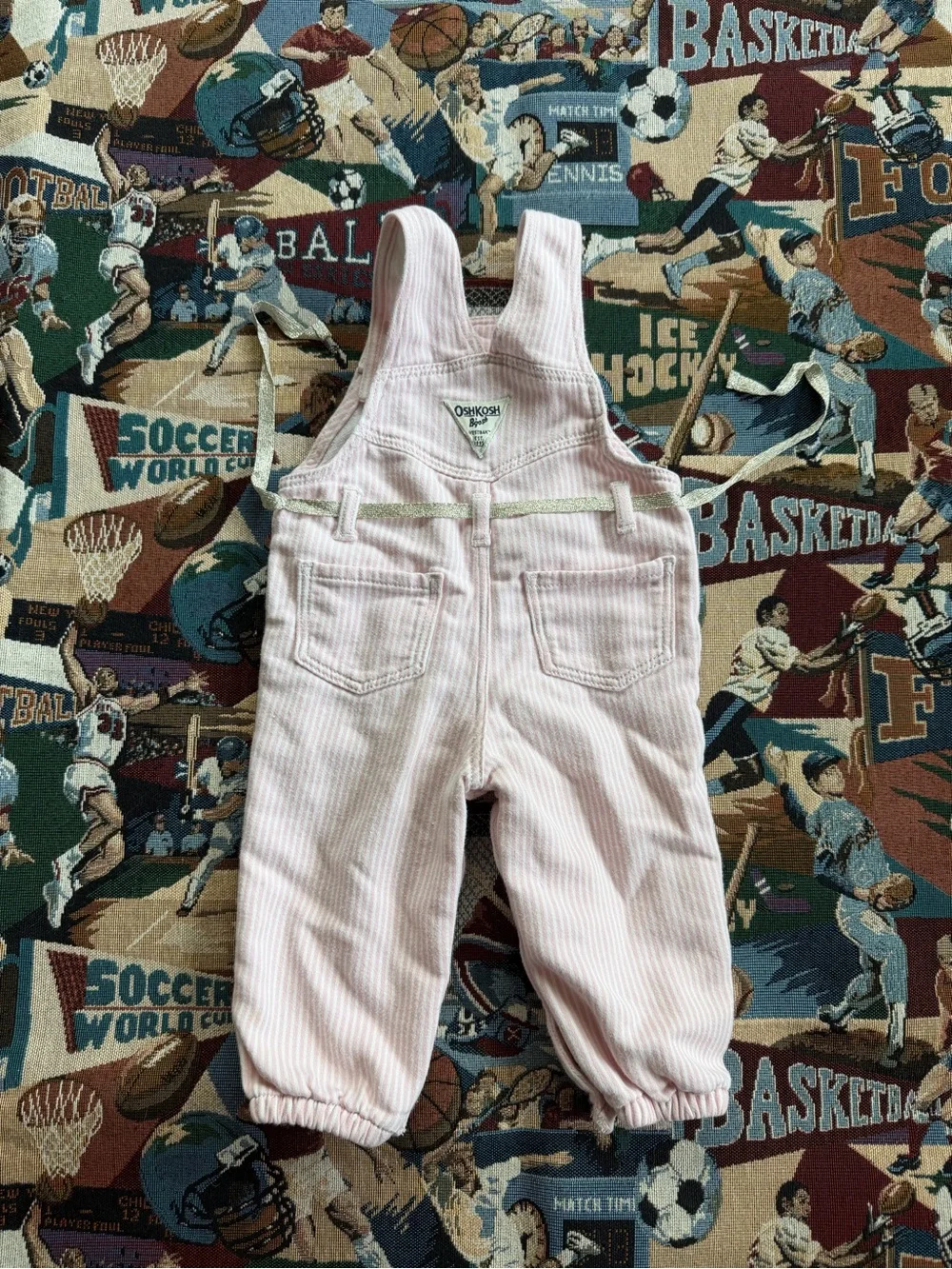 Little Girls OshKosh B’gosh Pink Striped Overalls